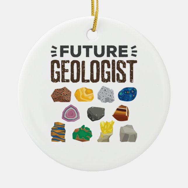 Adorno De Cerámica La geología geológica del futuro sacude gemas (Frente)