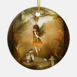 Adorno De Cerámica La hada del otoño