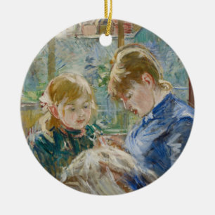 Adorno De Cerámica La hija del artista, Julia, con su niñera