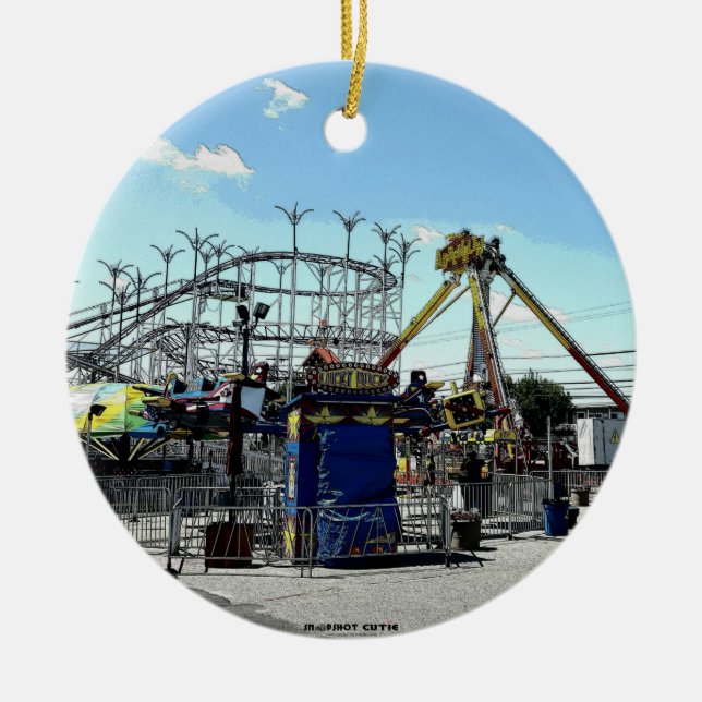 Adorno De Cerámica La huerta vieja de la montaña rusa del parque de (Frente)