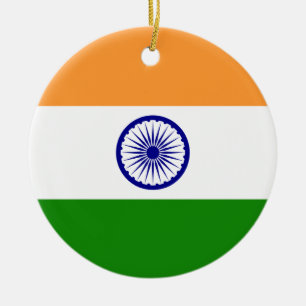 Adorno De Cerámica La India - bandera nacional india