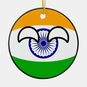 Adorno De Cerámica La India Geeky que tiende divertida Countryball