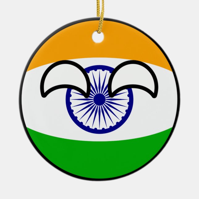 Adorno De Cerámica La India Geeky que tiende divertida Countryball (Frente)