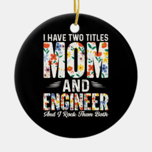 Adorno De Cerámica La Ingeniera Mamá Y El Ingeniero Que Les Roco