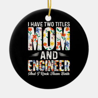 Adorno De Cerámica La Ingeniera Mamá Y El Ingeniero Que Les Roco