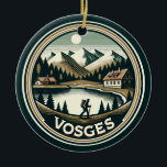 Adorno De Cerámica La insignia de los vómitos en Francia<br><div class="desc">Los Vosgos en un estilo de arte vector. Los Vosgos son una gama de montañas medianas en el este de Francia,  cerca de su frontera con Alemania.</div>
