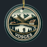Adorno De Cerámica La insignia de los vómitos en Francia<br><div class="desc">Los Vosgos en un estilo de arte vector. Los Vosgos son una gama de montañas medianas en el este de Francia,  cerca de su frontera con Alemania.</div>
