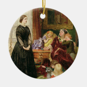 Adorno De Cerámica La institutriz, 1860 (aceite en lona)