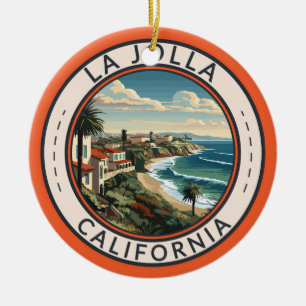 Adorno De Cerámica La Jolla California Coastline Travel Art Retro