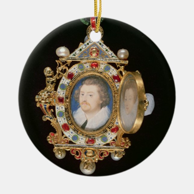 Adorno De Cerámica La joya de Gresley, con los retratos miniatura del (Frente)