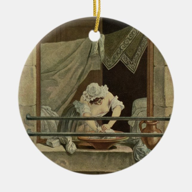 Adorno De Cerámica La lavandera, grabada por J. Laurent Julien (c1 (Frente)