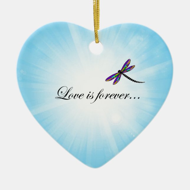 Adorno De Cerámica La libélula "AMOR es Forever " (Frente)