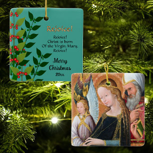 Adorno De Cerámica La Madonna Esperanzada con San José Square