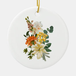 Adorno De Cerámica La mano dibujó un hermoso ramo de flores.