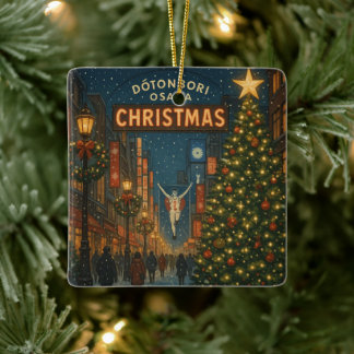 Adorno De Cerámica La maravillosa calle de Navidad Dotonbori en Osaka
