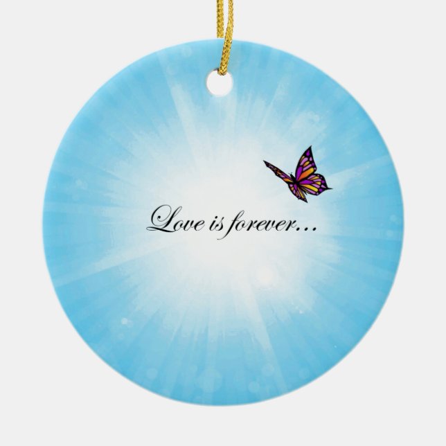 Adorno De Cerámica La mariposa "AMOR es Forever " (Frente)