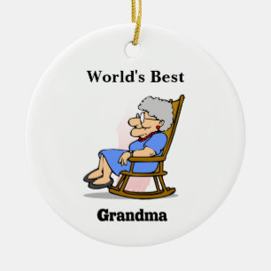 Adorno De Cerámica La mejor abuela del mundo en diseño de silla de ro