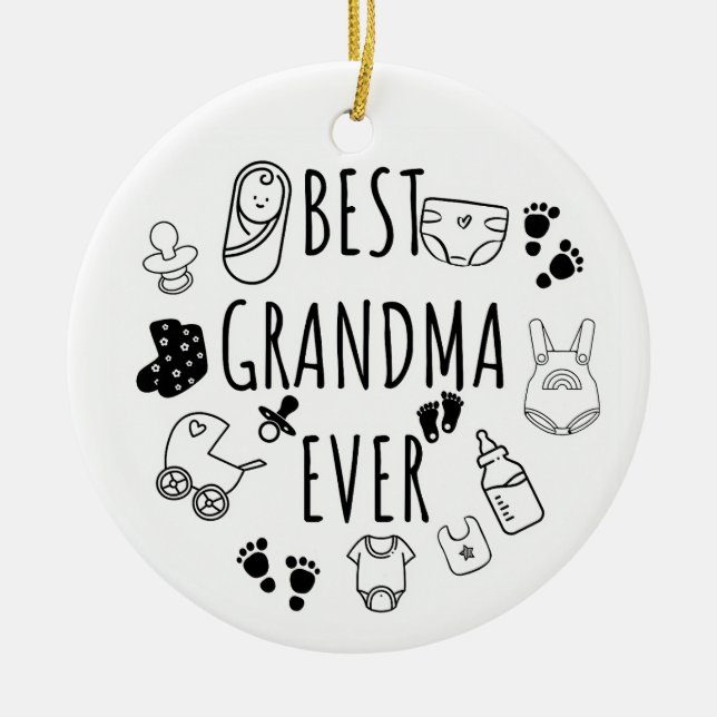 Adorno De Cerámica La mejor abuela jamás (Frente)