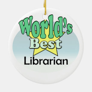 Adorno De Cerámica La mejor bibliotecaria del mundo