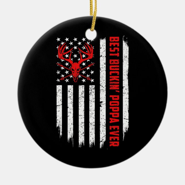 Adorno De Cerámica La mejor cacería de ciervos de la bandera estadoun (Frente)