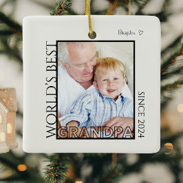 Adorno De Cerámica La mejor foto de abuelo del mundo regalo de Navida