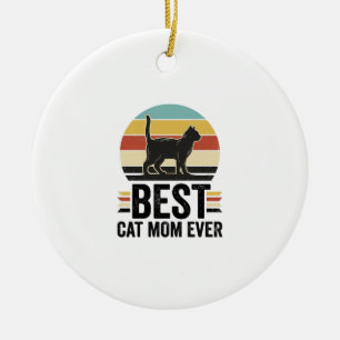 Adorno De Cerámica La Mejor Mamá de Gatos Vintage Gato Negro Diseño R