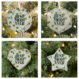 Adorno De Cerámica La Mejor Mamá de Moda Blanca Floral Moderna