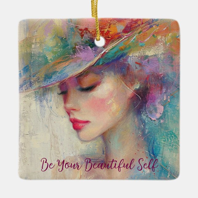 Adorno De Cerámica La mujer ventilado es tu bello yo (Anverso)