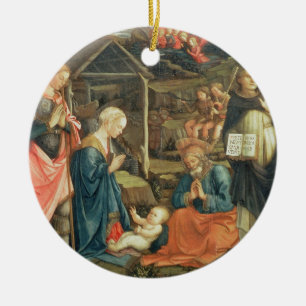 Adorno De Cerámica La natividad con los SS. Michael y Dominic, 1470
