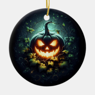 Adorno De Cerámica La naturaleza espeluznante resplandeciente calabaz