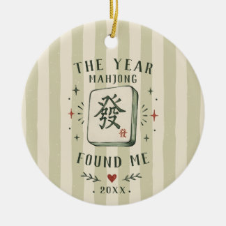Adorno De Cerámica La Navidad del año en que Mahjong me encontró