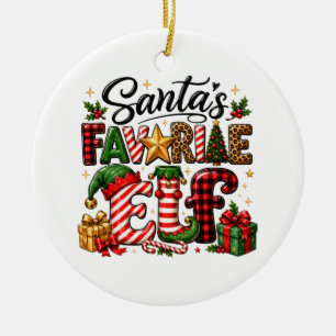 Adorno De Cerámica La Navidad del Elfo Favorito de Santa