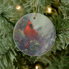 Adorno De Cerámica "La Navidad Está Llegando" Cardenales