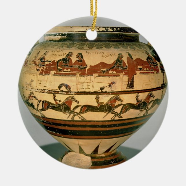 Adorno De Cerámica La negro-figura temprana columna-krater del (Frente)