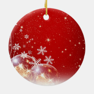 Adorno De Cerámica La nieve forma escamas en el navidad