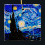 Adorno De Cerámica La noche estrellada de Vincent Van Gogh<br><div class="desc">Vincent Van Gogh La Noche Estelar. Esta es una antigua obra maestra del pintor holandés Vincent Van Gogh. Esta bonita pintura del paisaje artístico tiene un color bonito,  vibrante y saturado. Vincent Van Gogh fue un pintor impresionista de post holandés. Esta imagen es de dominio público</div>