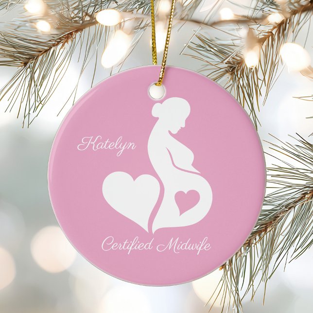 Adorno De Cerámica La partera Doula Beautiful Navidades rosados perso (Subido por el creador)