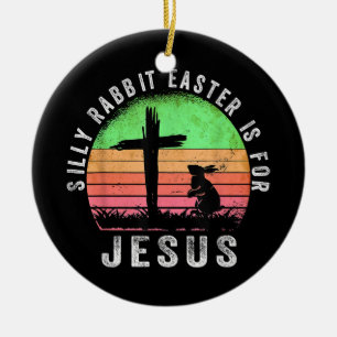Adorno De Cerámica La Pascua de Rabbit Silencioso es para Jesús Chris