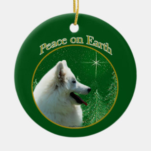 Adorno De Cerámica La paz del perro esquimal estadounidense