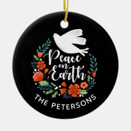 Adorno De Cerámica La paz en la Tierra Elegante foto de Navidades de 