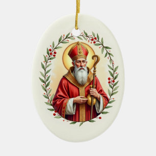 Adorno De Cerámica La paz y bendiciones de San Nicolás