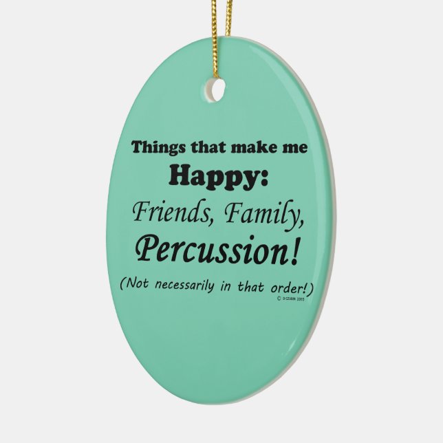 Adorno De Cerámica La Percusión Me Hace Feliz (Izquierda)