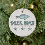 Adorno De Cerámica La playa de arena personalizada de Cape May Seasho<br><div class="desc">El victoriano victoriano de la época personalizada Cape May NJ Nation,  el ornamento navideño de vacaciones más antiguo de la nación en la costa. ~</div>