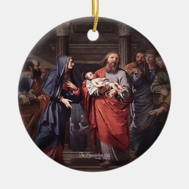 Adorno De Cerámica La presentación 1648 Scripture (Frente)