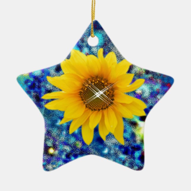 Adorno De Cerámica La primavera del girasol deslumbra los regalos (Frente)