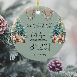 Adorno De Cerámica La primera fiesta de cumpleaños navideño del bebé