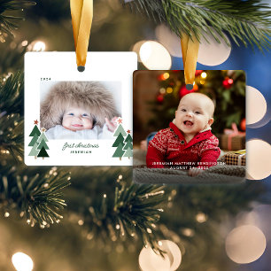 Adorno De Cerámica La primera foto de árboles rusos navideños para be