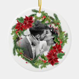 Adorno De Cerámica La primera foto de Wreath de Navidad