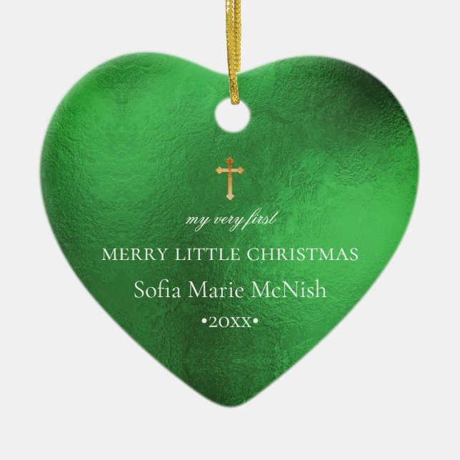 Adorno De Cerámica La primera foto navideña del bebé de PixDezines, E (Frente)