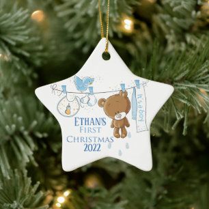 Adorno De Cerámica La primera Navidad de Baby Boy
